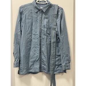 J‎ Jill Denim Shirt Women’s Small Long Sleeve Top Tunic Chambray Tunic